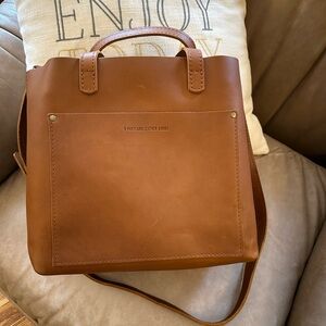 Portland Leather Unzippered Medium Crossbody--Color English Tan?